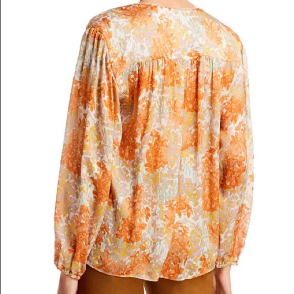 Vince Garden Textured Printed Top size M - Picture 2 of 12